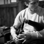 Aran McBride playing the uilleann pipes