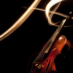 Light paining of a German fiddle/violin