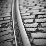 A remaining piece of the old Dublin tramways in smithfield