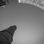 Old Jameson distillery tower in Smithfield square