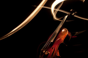 Light paining of a German fiddle/violin